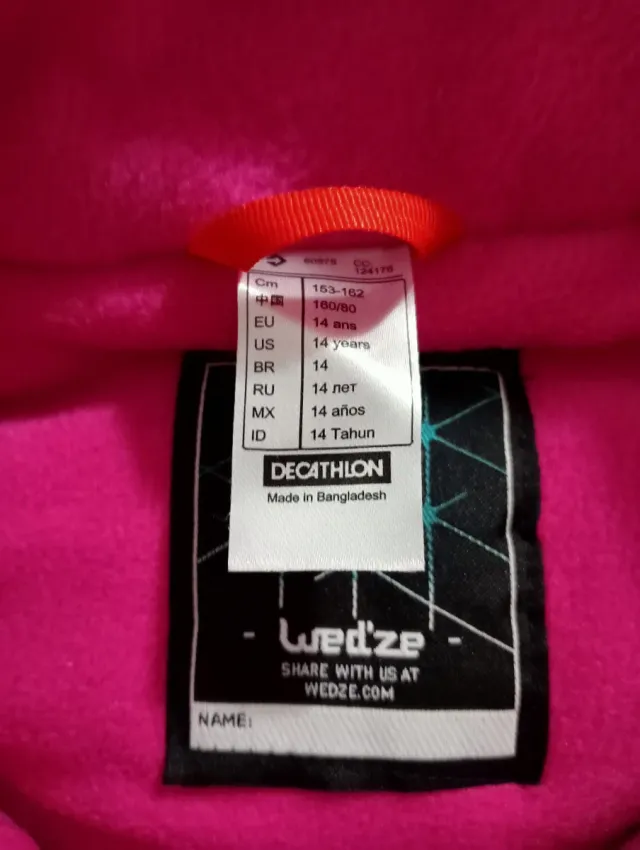 Mono de nieve Wedze niña 14 años