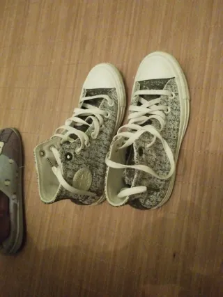 Converse Talla 37 Gris/Blanco Casi Nuevas