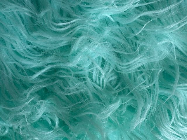 Atrezzo fotografía pelo sintético turquesa