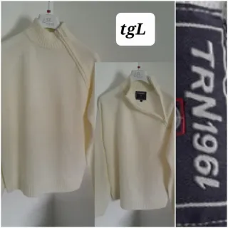 Maglione Terranova Tg L zip laterale