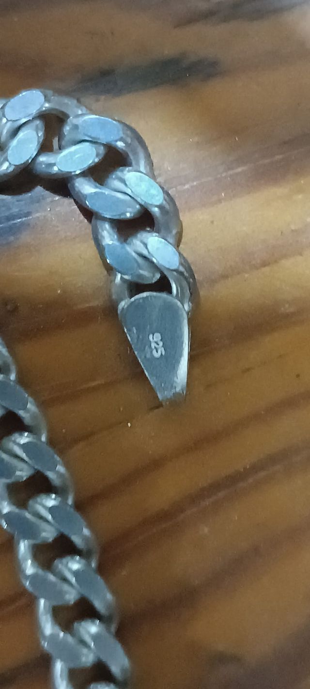 Cadena barbada plata ley 925