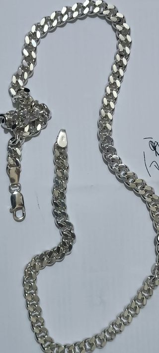 Cadena barbada plata ley 925