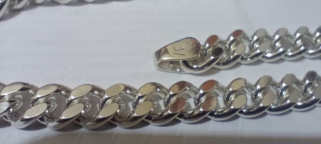 Cadena barbada plata ley 925