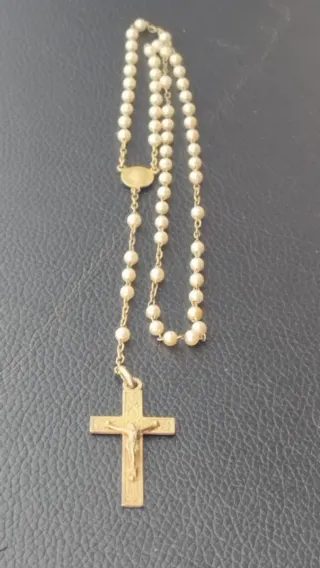 Rosario antiguo chapado en oro