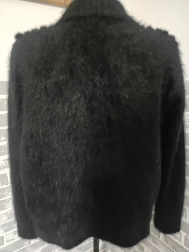 Chaqueta Shine Negra Angora y vizon