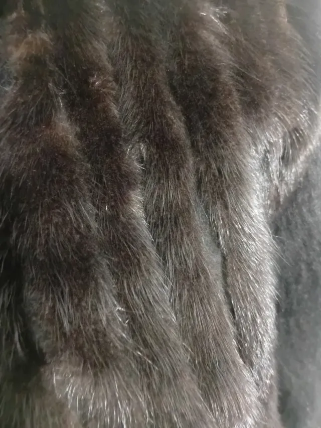 Chaqueta Shine Negra Angora y vizon