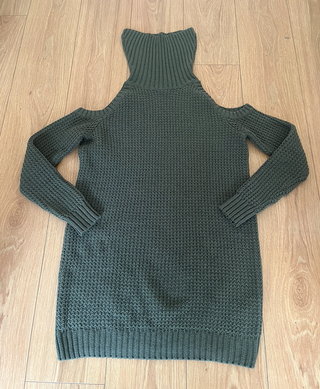 vestido estilo jersey verde caqui de hollister