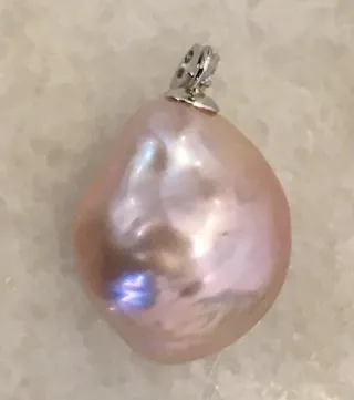 Colgante Perla Kasumi Rosa y Plata