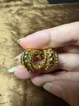 Pendientes C Trenzados Dorados