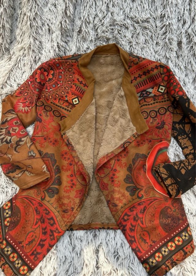 Chaqueta Cárdigan Hippie Estampada
