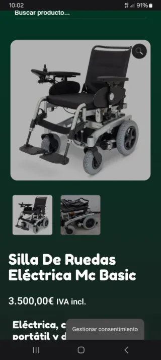 Silla de ruedas eléctrica casi nueva