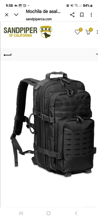 Mochila Táctica Negra y Gris