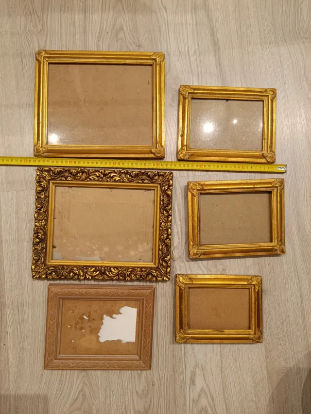 Lote de 6 Marcos de Fotos Dorados y Marrón