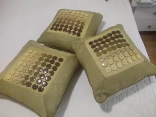 3 cojines decorativos verdes con relleno