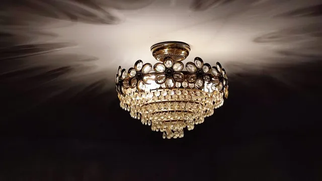 Lámpara Techo Vintage Cristal y Metal