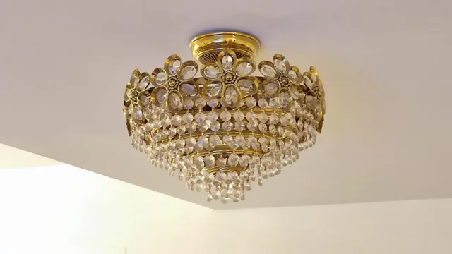 Lámpara Techo Vintage Cristal y Metal