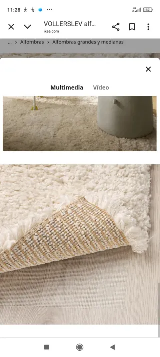 Alfombra VOLLERSLEV Ikea beige/blanca