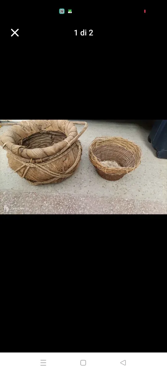 2 Cesti in Juta e Vimini