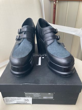 Zapatos italianos tacón plataforma hebillas