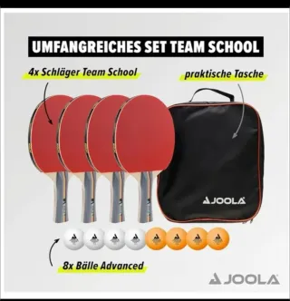 Set 4 Palas Joola + Pelotas Ping Pong