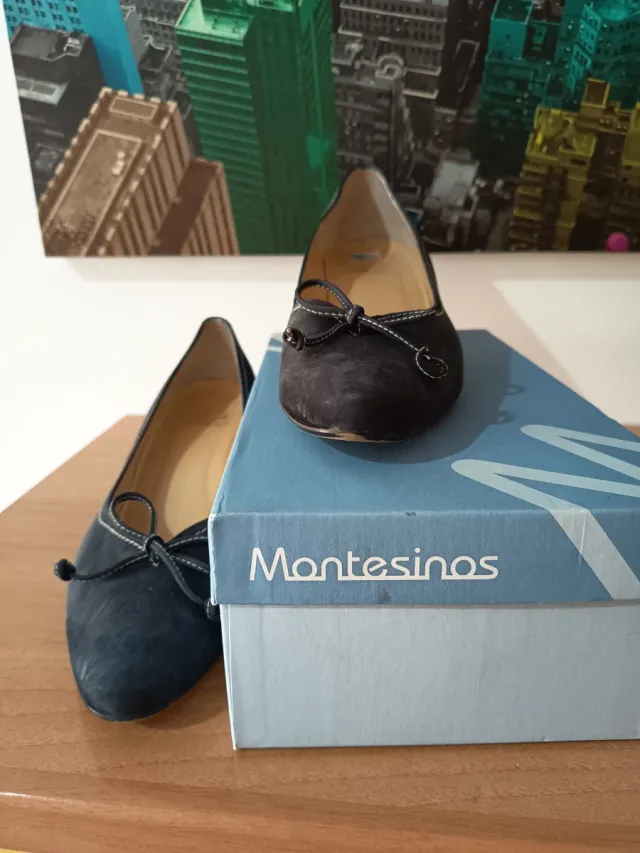Zapatos de cuña Montesinos azul T.41