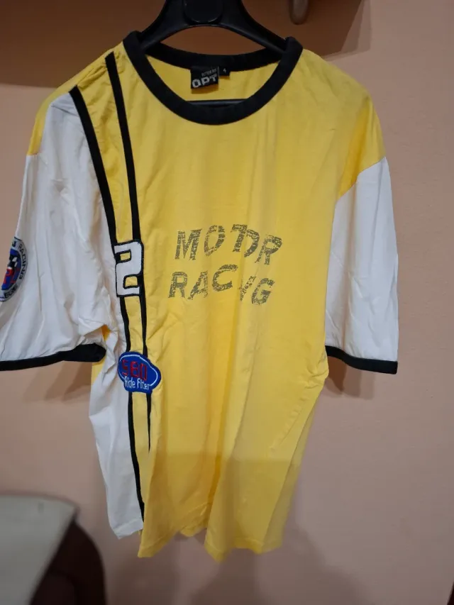 Camiseta Racing Motor Amarillo y Blanco