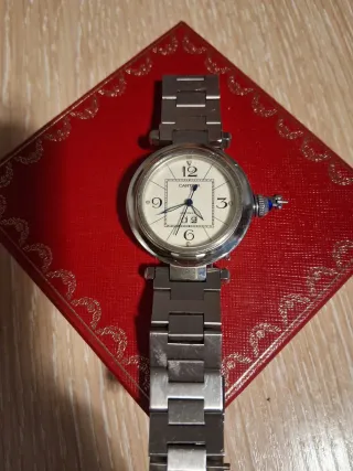 Reloj Cartier Plata y Blanco