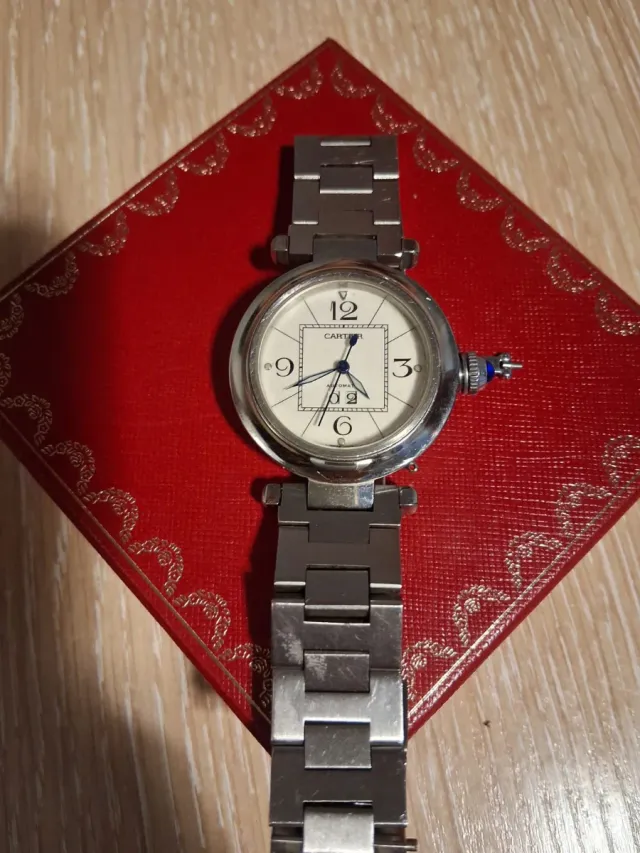 Reloj Cartier Plata y Blanco