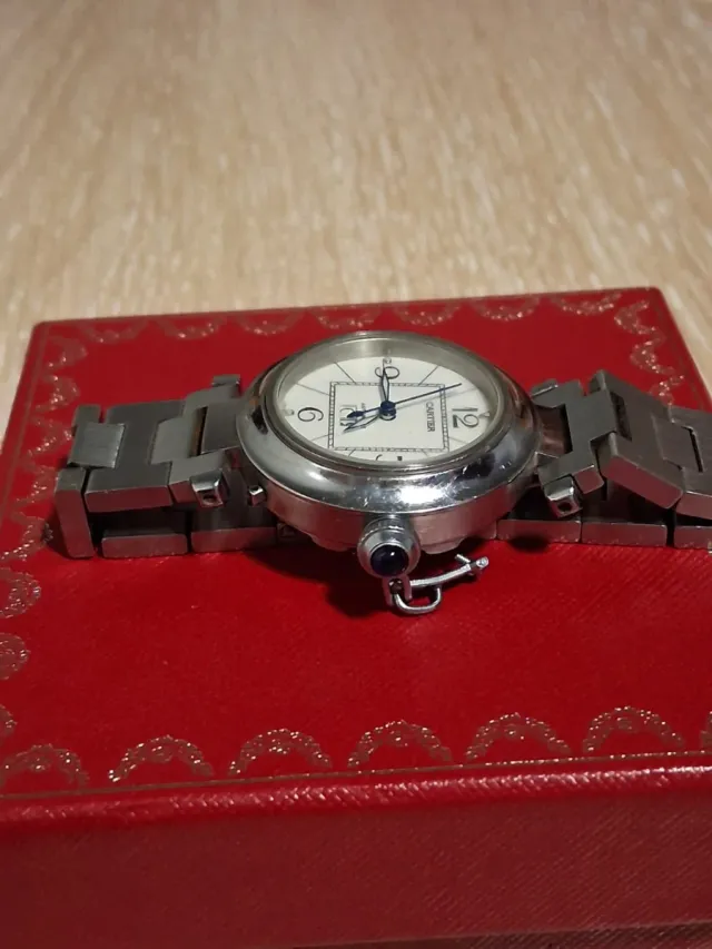 Reloj Cartier Plata y Blanco