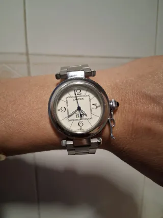 Reloj Cartier Plata y Blanco