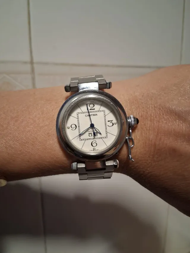 Reloj Cartier Plata y Blanco