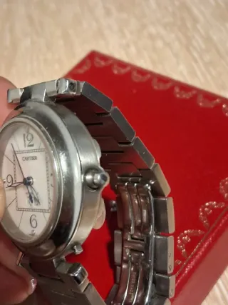 Reloj Cartier Plata y Blanco