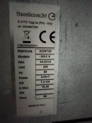 Horno Profesional Pizza Group
