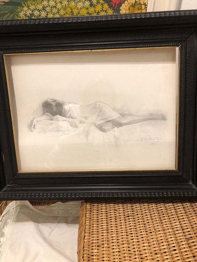 Dibujo de Félix Revello de Toro con precioso marco