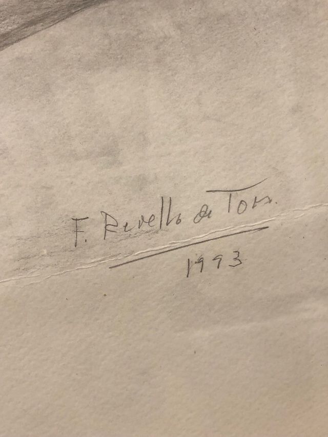 Dibujo de Félix Revello de Toro con precioso marco