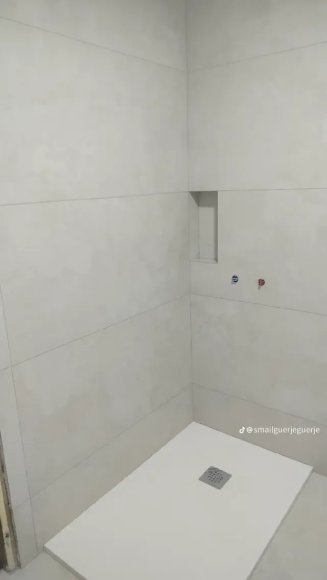 Plato de ducha y nicho pared