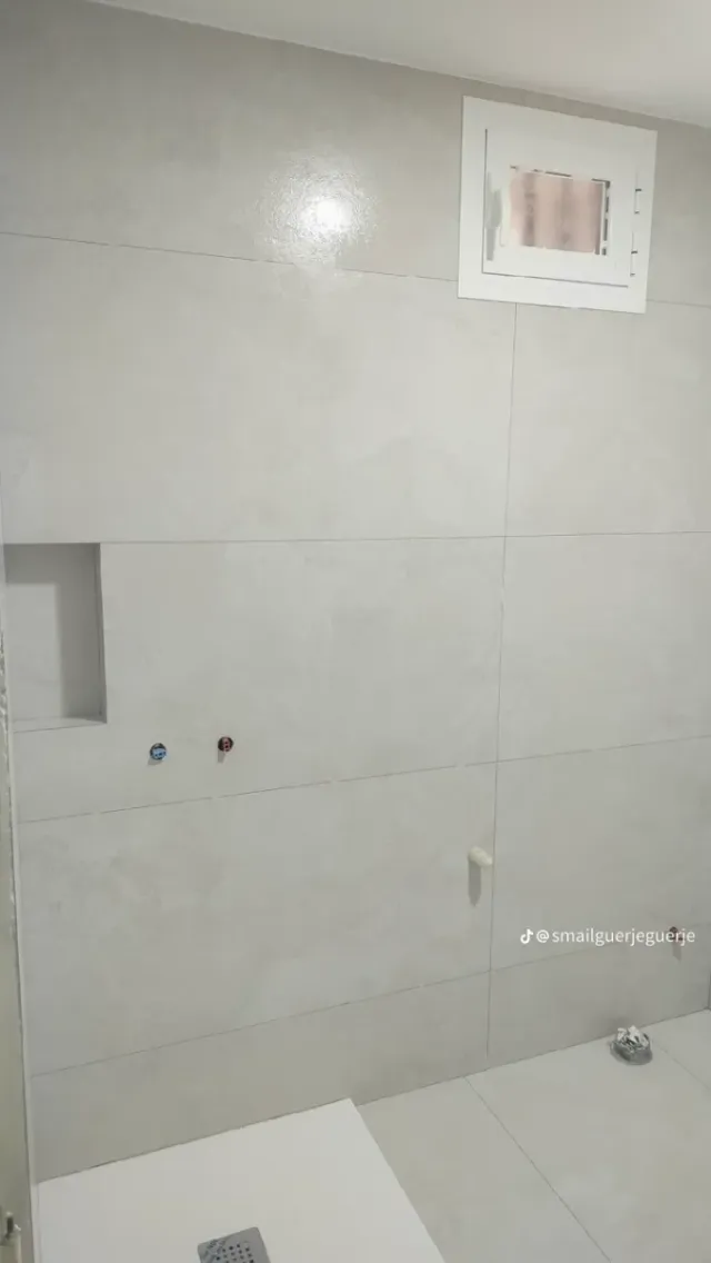 Plato de ducha y nicho pared