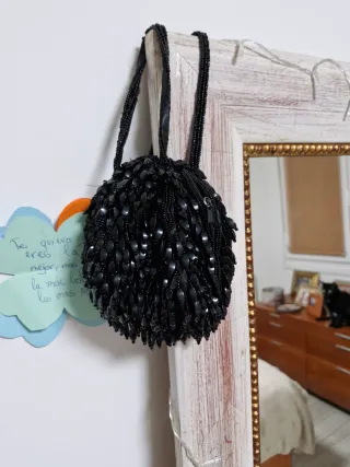 Bolso bombonera negro de fiesta