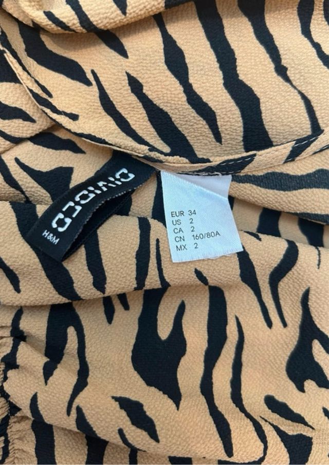 Vestido H&M Animal Print Manga Media