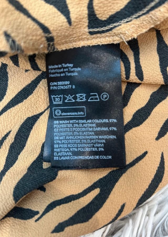 Vestido H&M Animal Print Manga Media