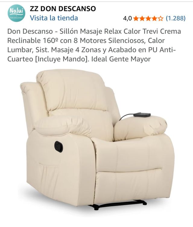 Sillón Relax Masaje Don Descanso Crema