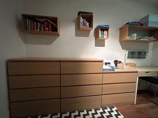 Comodino Malm 4 cassetti in legno