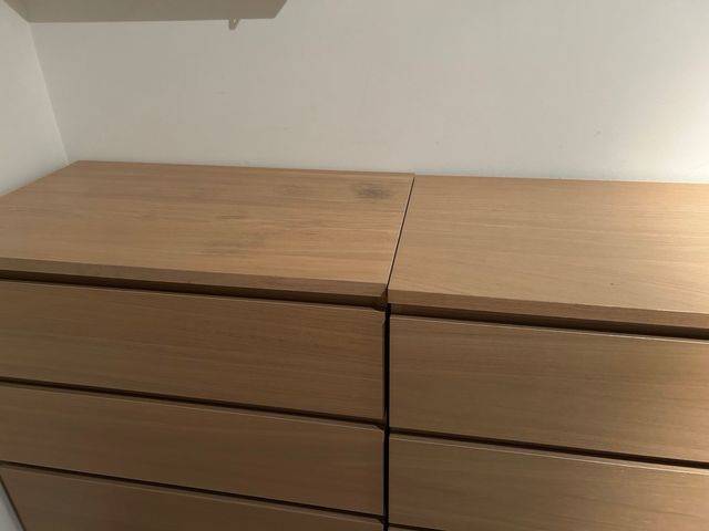 Comodino Malm 4 cassetti in legno