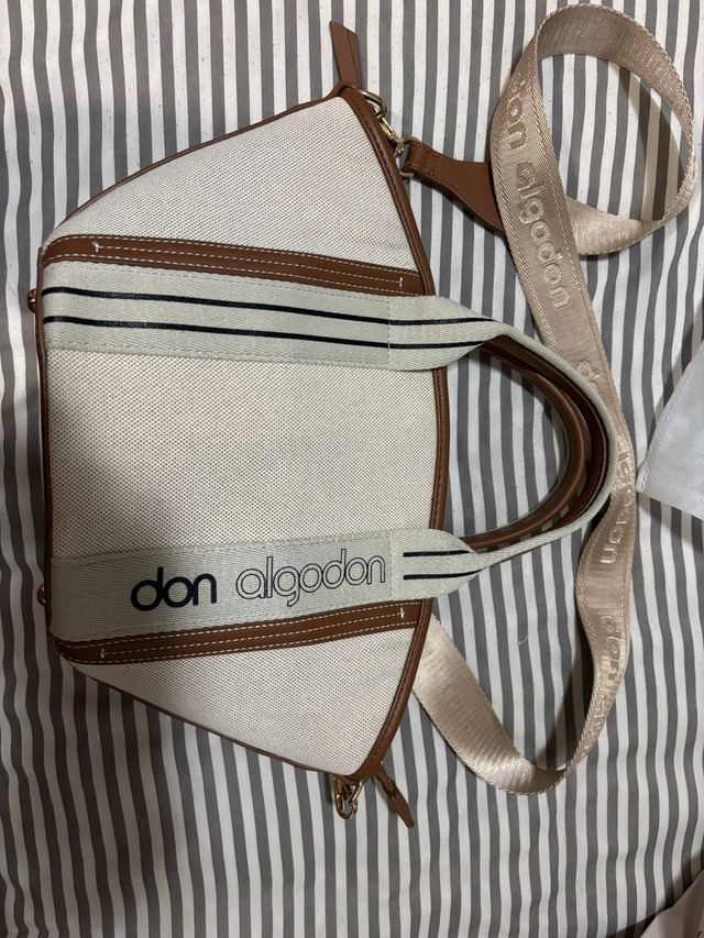 Borsa Don Algodón Beige e Marrone