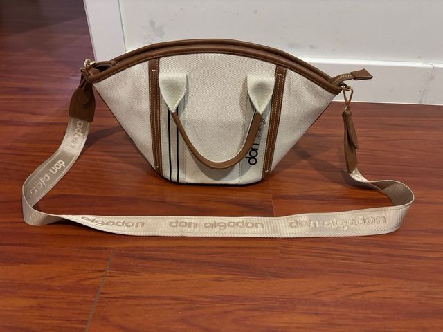 Borsa Don Algodón Beige e Marrone