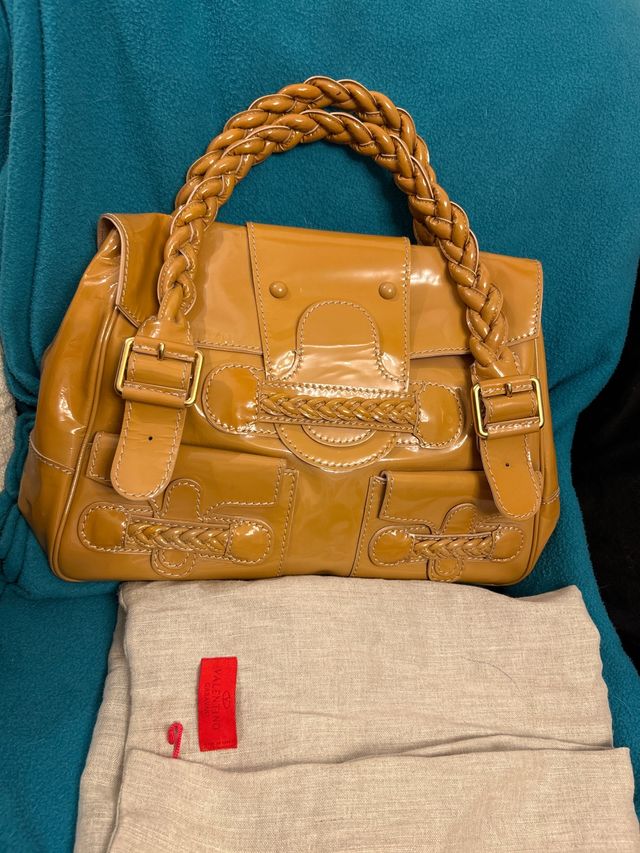Bolso Valentino Caramelo Piel Trenzada