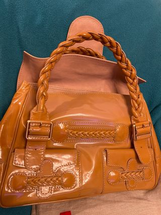 Bolso Valentino Caramelo Piel Trenzada