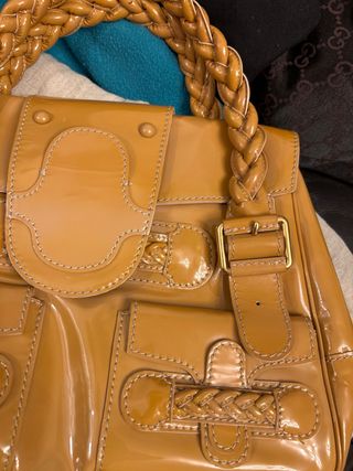 Bolso Valentino Caramelo Piel Trenzada