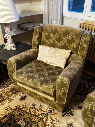 2 Sillones de tela con estampado floral