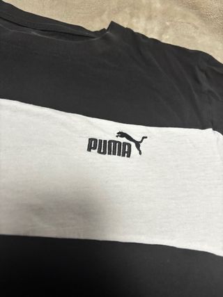 Camiseta Puma Negra y Blanca